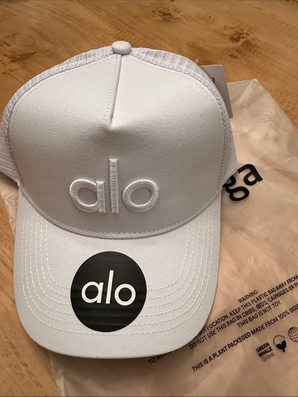 ALO Yoga White Logo Trucker Hat NWT